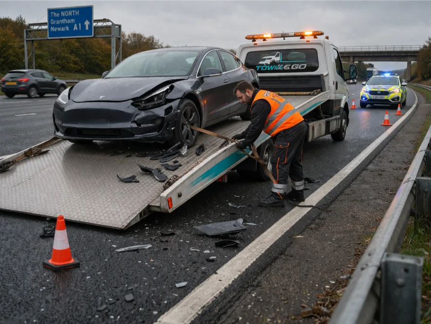A1 Road Accident Recovery Tesla vehicle