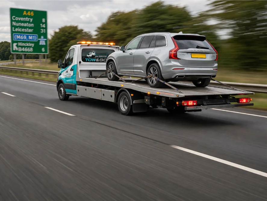 A46 SUV transport Volvo XC90 Flatbed towing