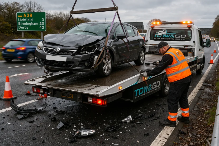 Accident Recovery Vauxhall Corsa A38 highway Lichfield