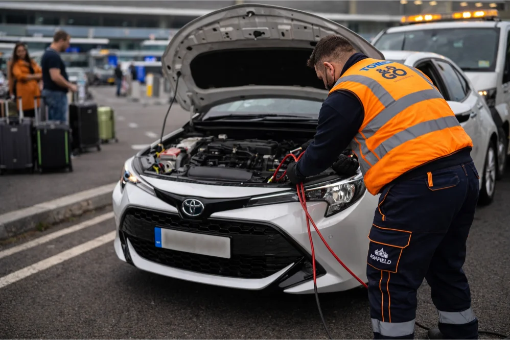 Airport Battery jumpstart assistance toyota