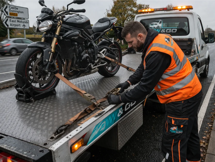 Castle Donington Motorbike Towing Triumph street triple