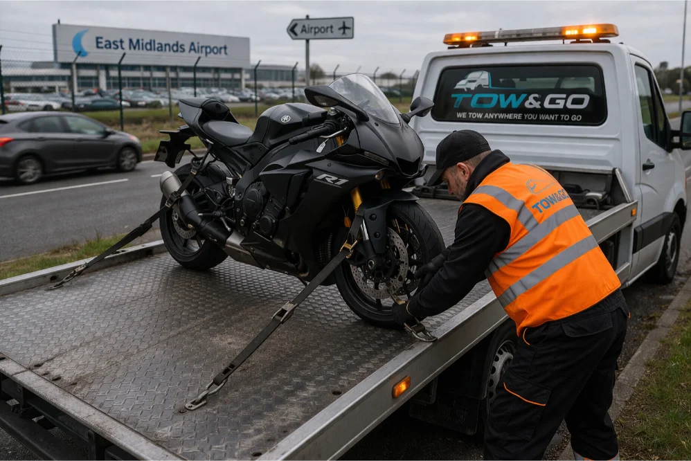 East Midlands Airport Motorbike recovery Tow & Go