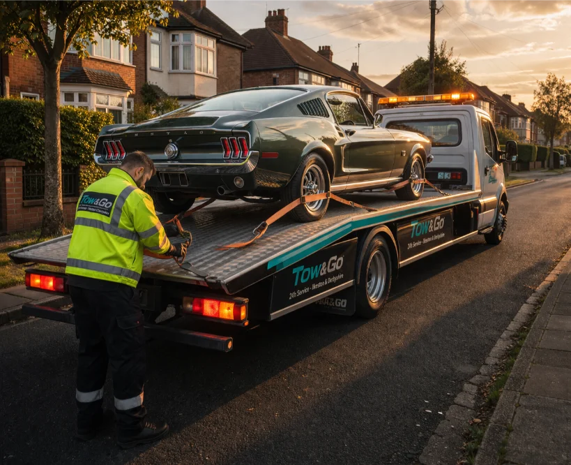 Ilkeston Classic Car Ford Mustang recovery and towing
