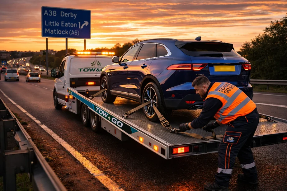 jaguar fpace recovery A38 derby
