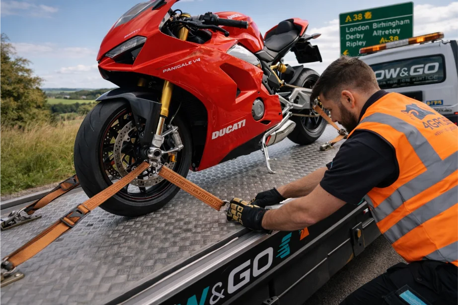 Ducati Panigale superbike recovery and towing