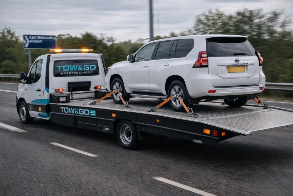 Toyota land cruiser flatbed transport east midlands airport