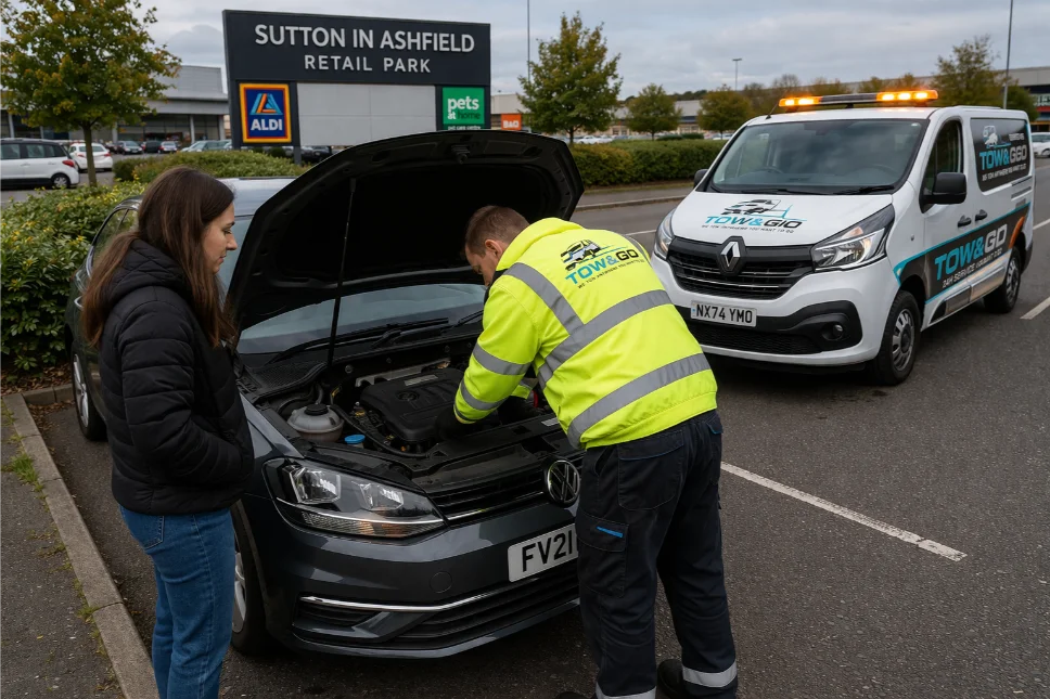 Volkswagen Golf roadside assistance retail park