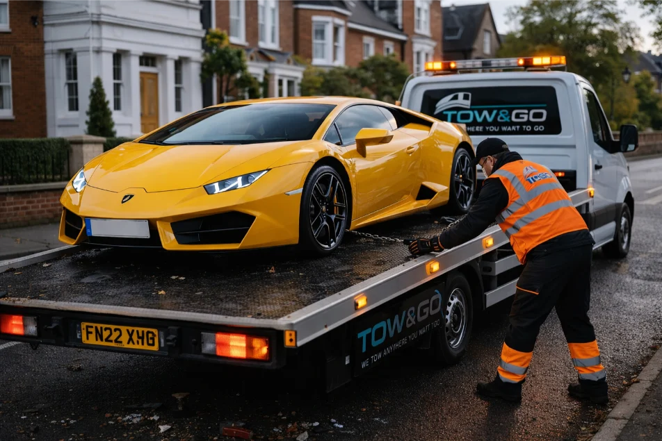 Lamborghini huracan loading and towing worksop