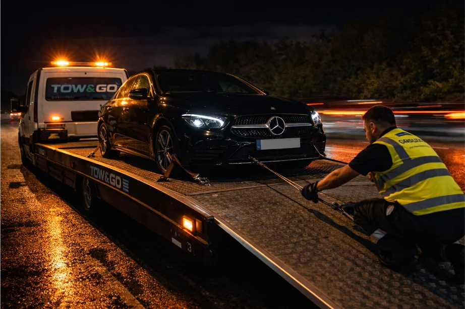 mercedes benz night recovery emergency derby