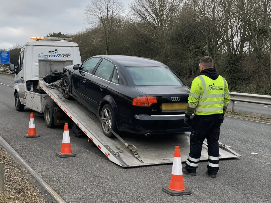 Audi A4 Accident Recovery A50 Road