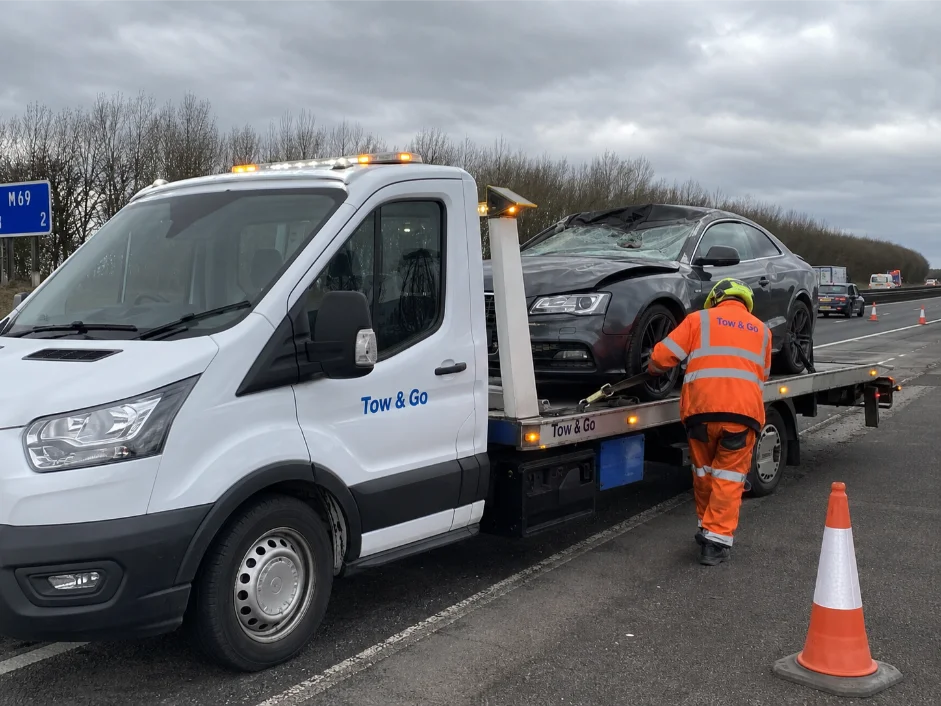 Audi A5 Car Accident Recovery on M69 Motorway