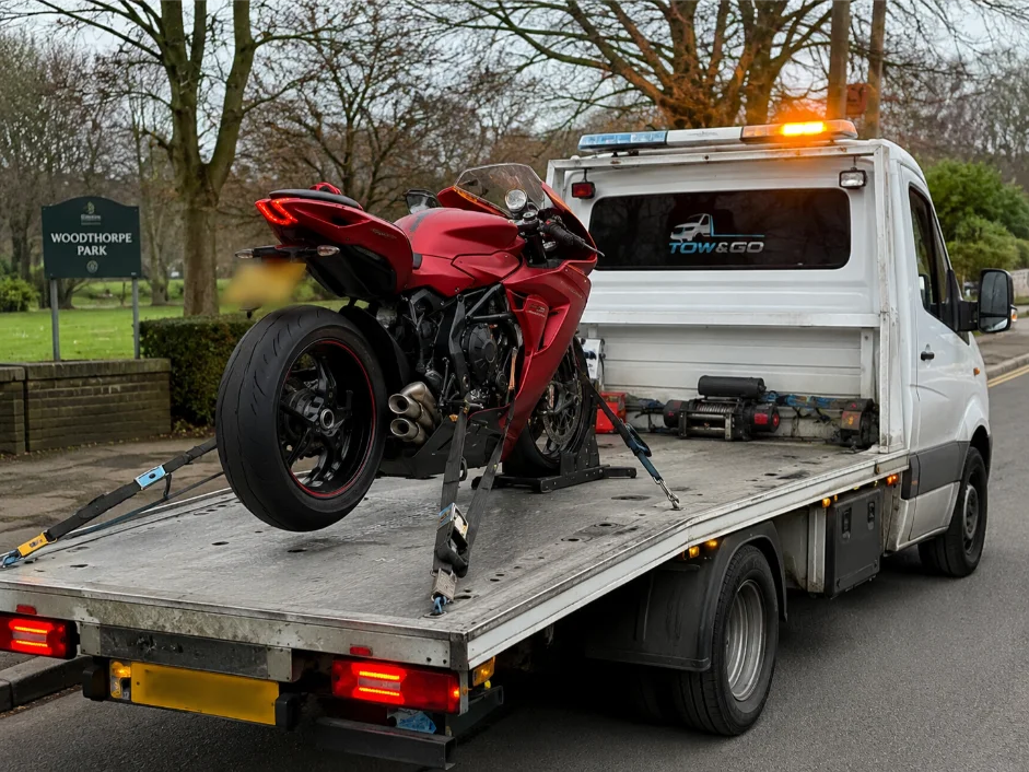 Ducati Panigale V4 Motorbike Recovery and towing in Sherwood Nottingham