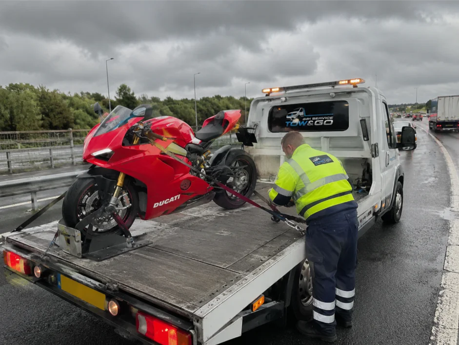 Ducati Panigale V4 Motorbike Recovery on M69 United Kingdom