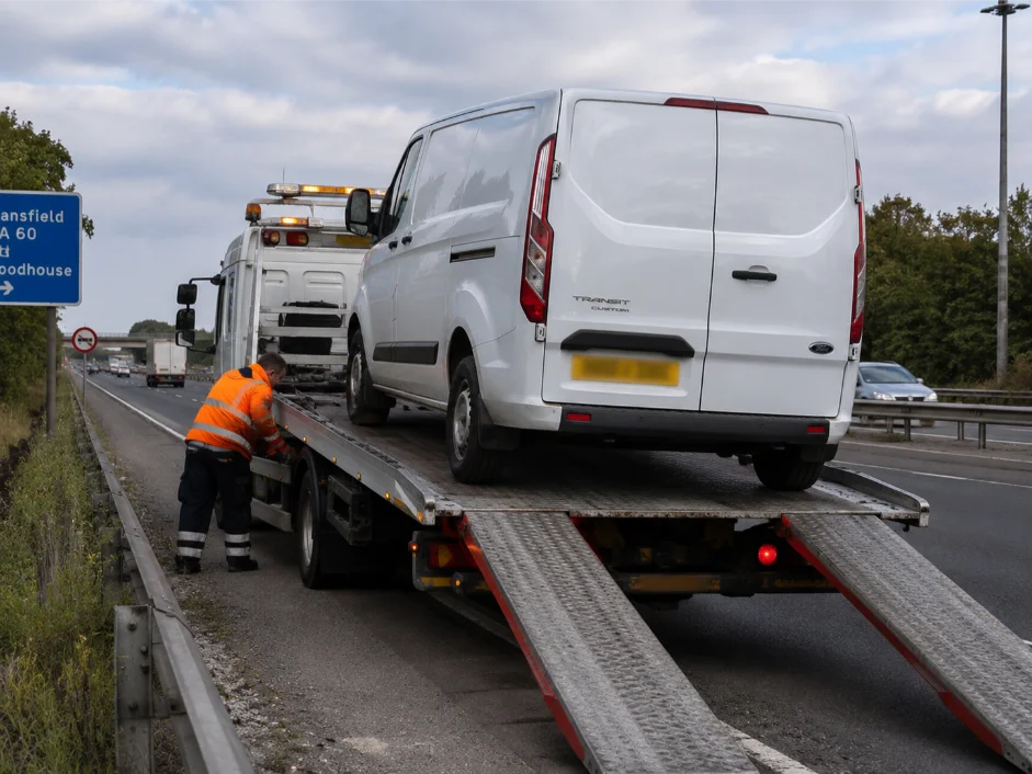 Ford Transit Van Recovery Service on A60 Mansfield UK