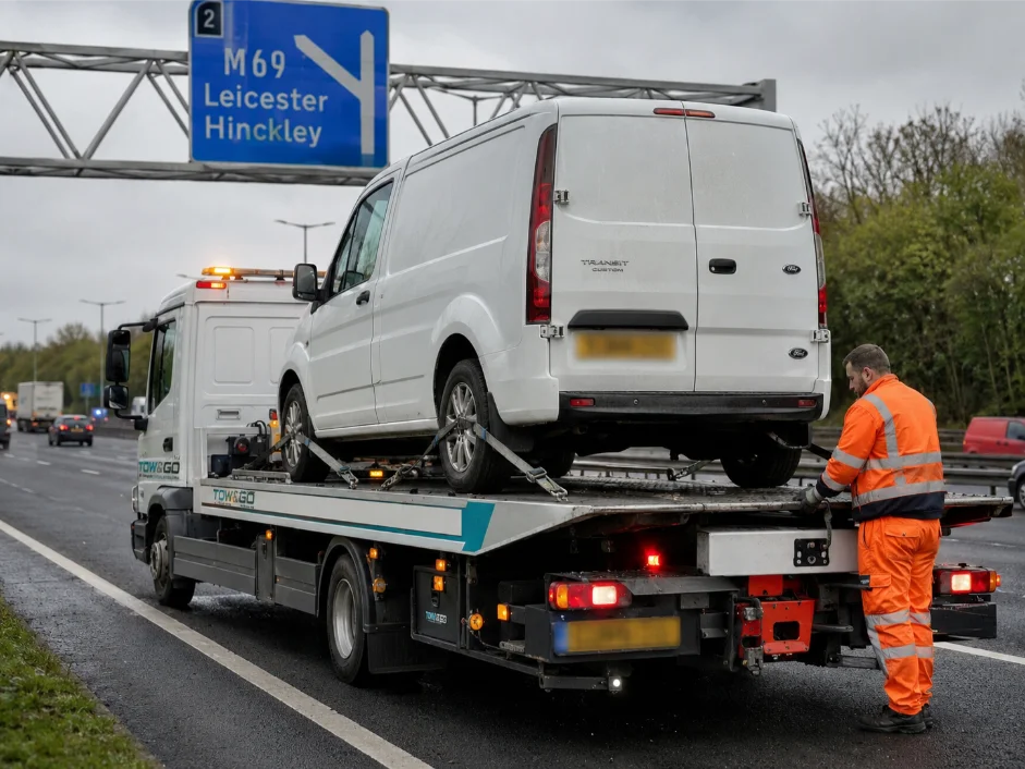 Ford Transit Van Recovery Service on M69 UK