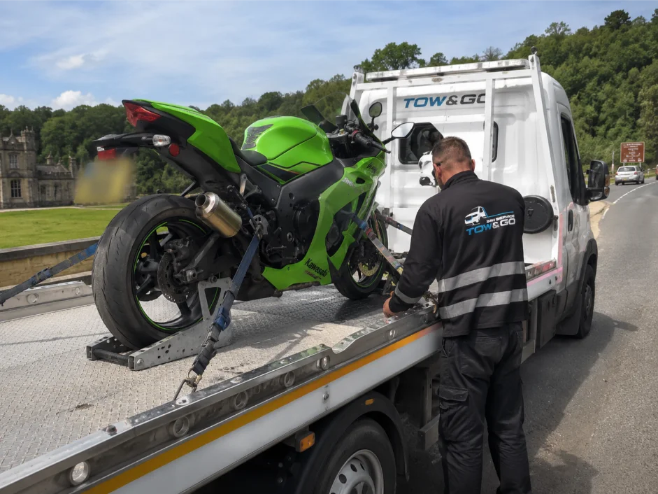 Kawasaki Ninja ZX10R Motorbike Recovery A622 Newstead Abbey Nottinghamshire