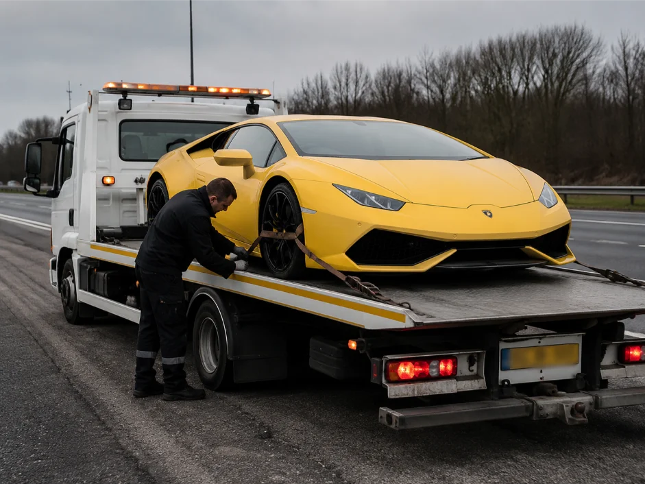Lamborghini Huracan Luxury Car Recovery A50 Road