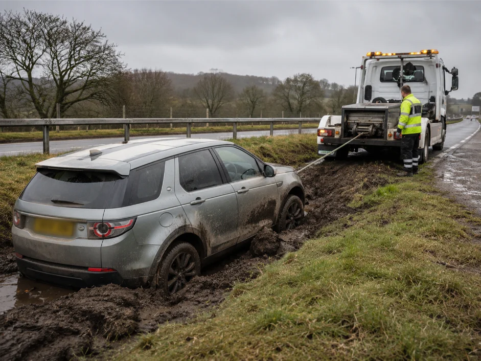 Land Rover Discovery Ditch Recovery A60 Road