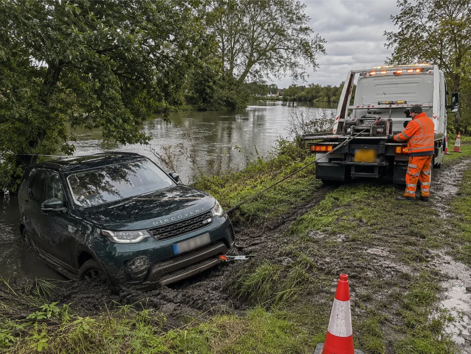 Land Rover Discovery Winch Recovery River Trent Radcliffe On Trent