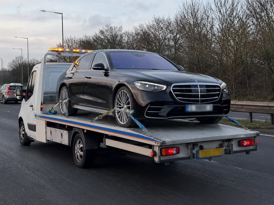 Mercedes Benz S-Class Luxury Car Recovery A617 Road United Kingdom