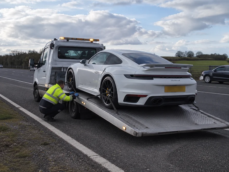 Porsche 911 Turbo Luxury Car Recovery A60 Road