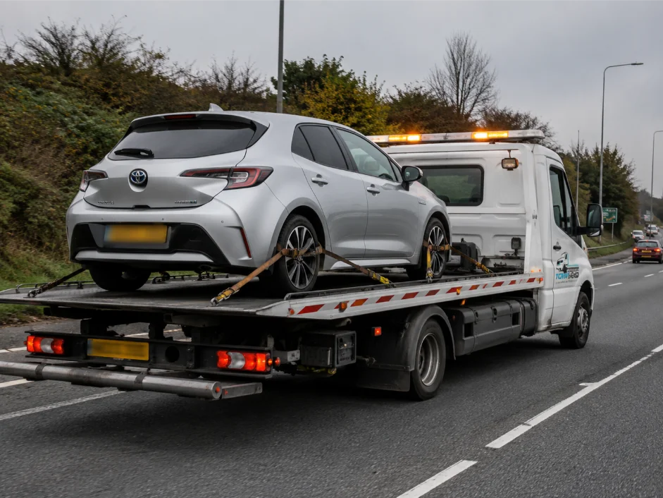 Toyota Corolla Hybrid Vehicle Towing on A60 Nottingham