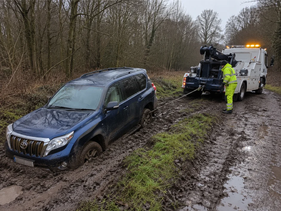 Toyota Land Cruiser Prado Winch Recovery Gedling Country Park