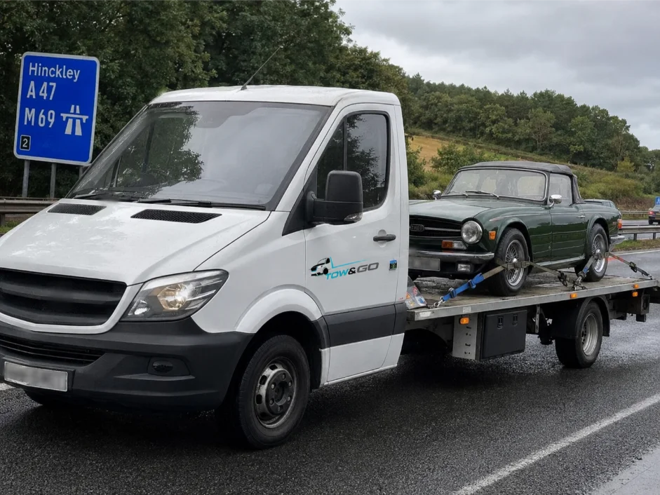 Triumph TR6 Classic Car Recovery on M69 Motorway