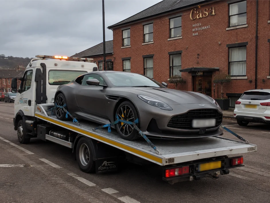 aston martin db12 luxury car recovery chesterfield