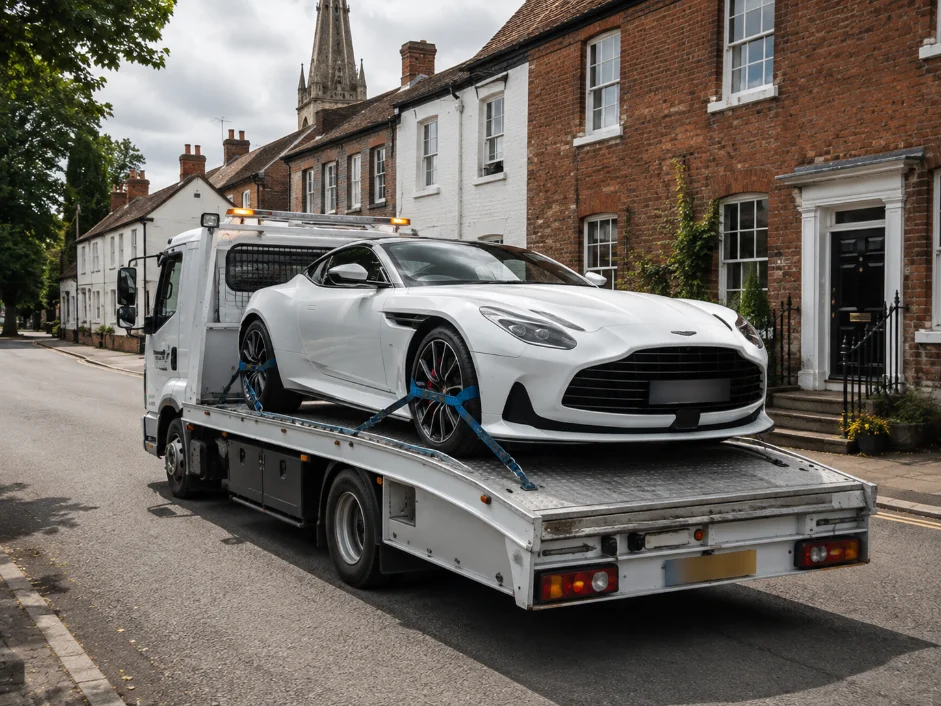 aston martin db12 luxury car recovery southwell