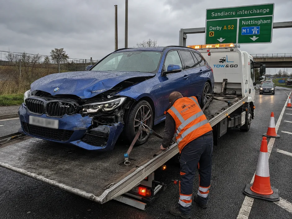 bmw 330e accident recovery sandiacre