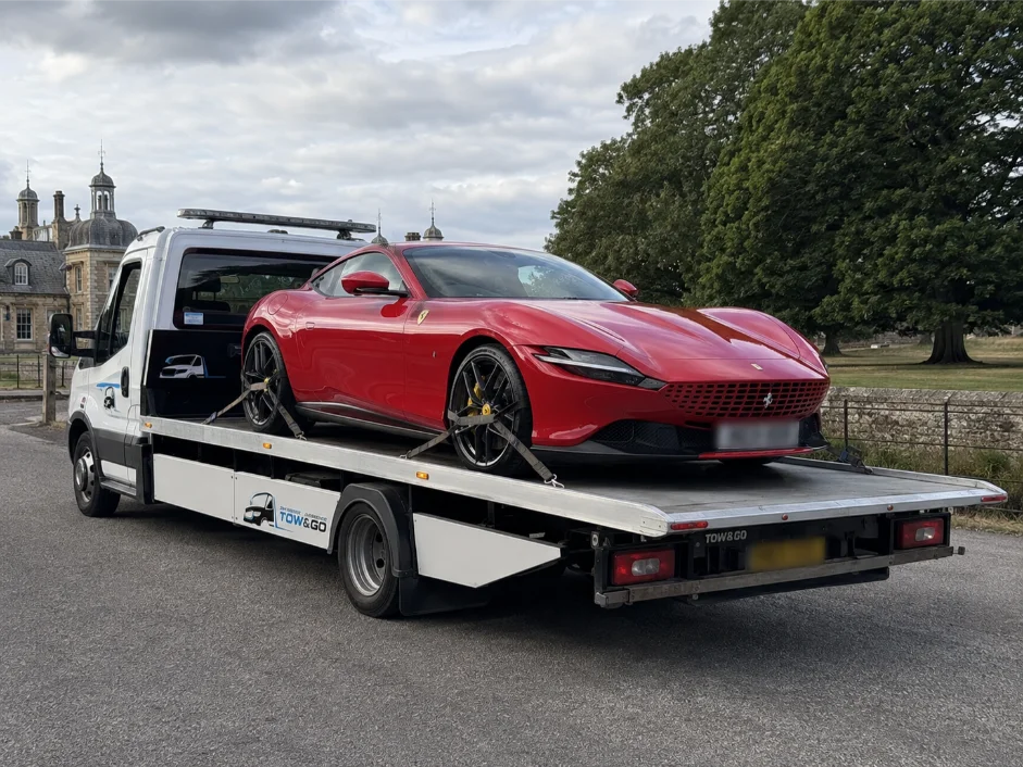 ferrari roma luxury car recovery belton house grantham